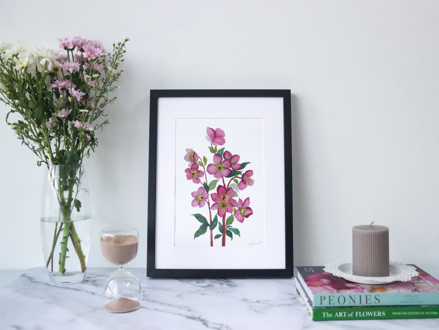 NEW! Moody Pink Hellebores Fine Art Print