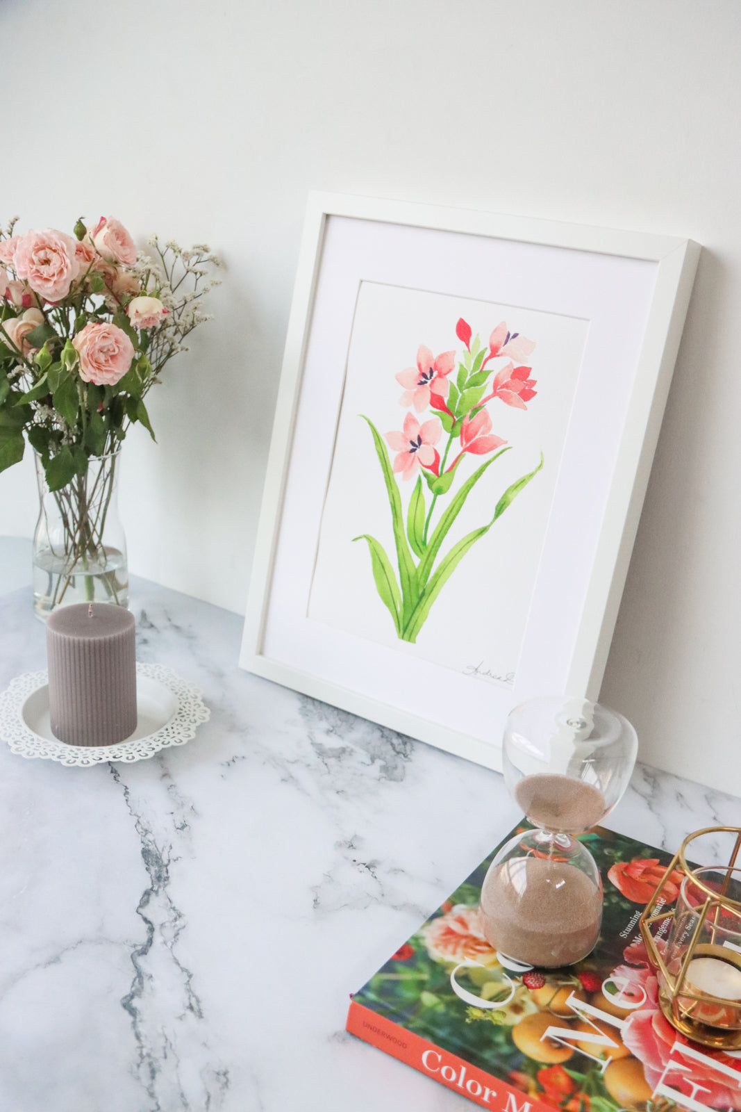 NEW! Peach Watsonia Meriana Fine Art Print