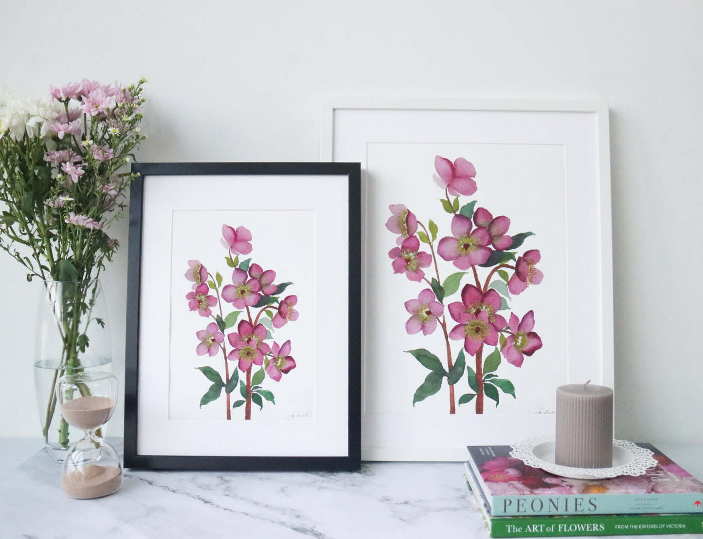 NEW! Moody Pink Hellebores Fine Art Print