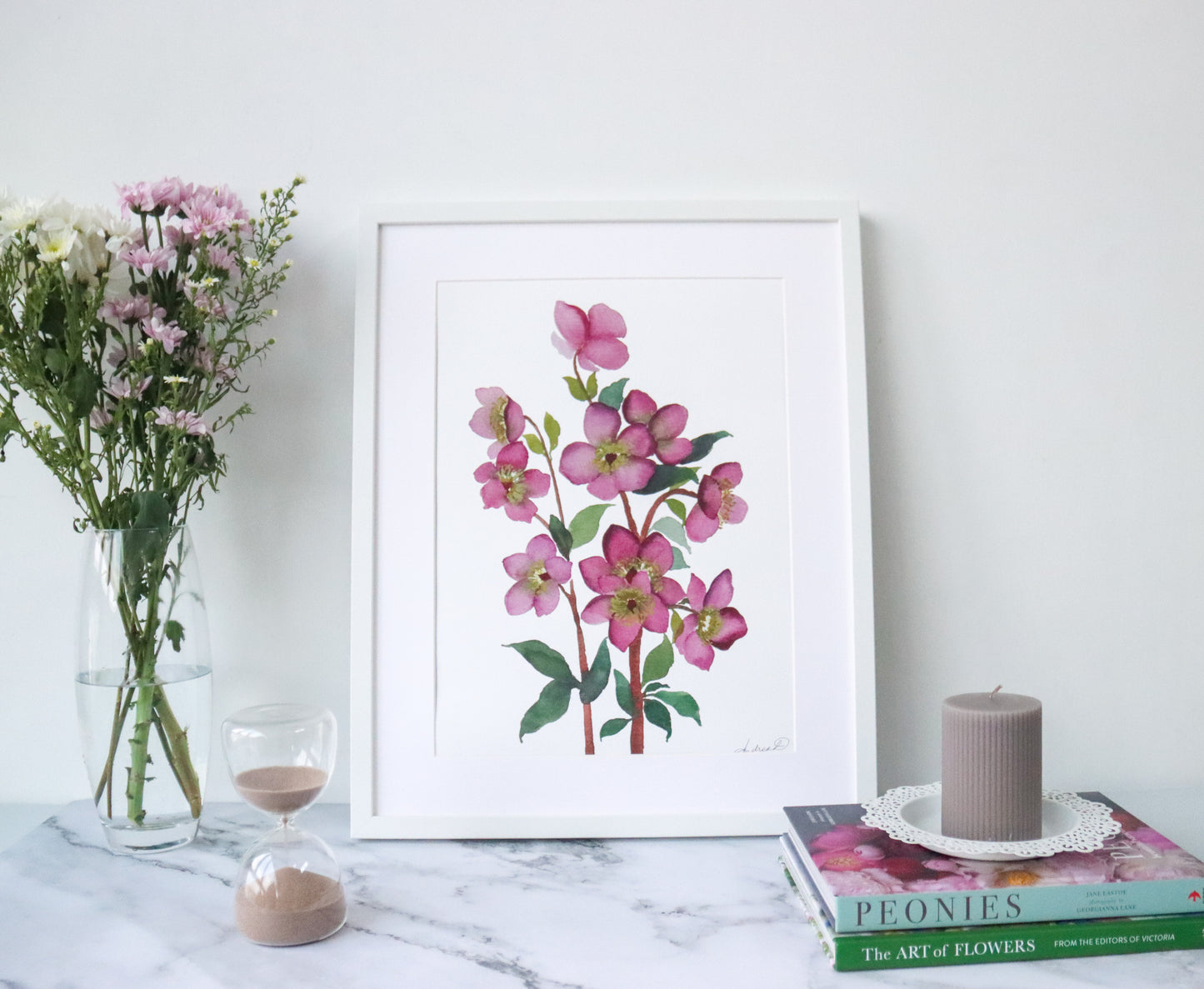 NEW! Moody Pink Hellebores Fine Art Print