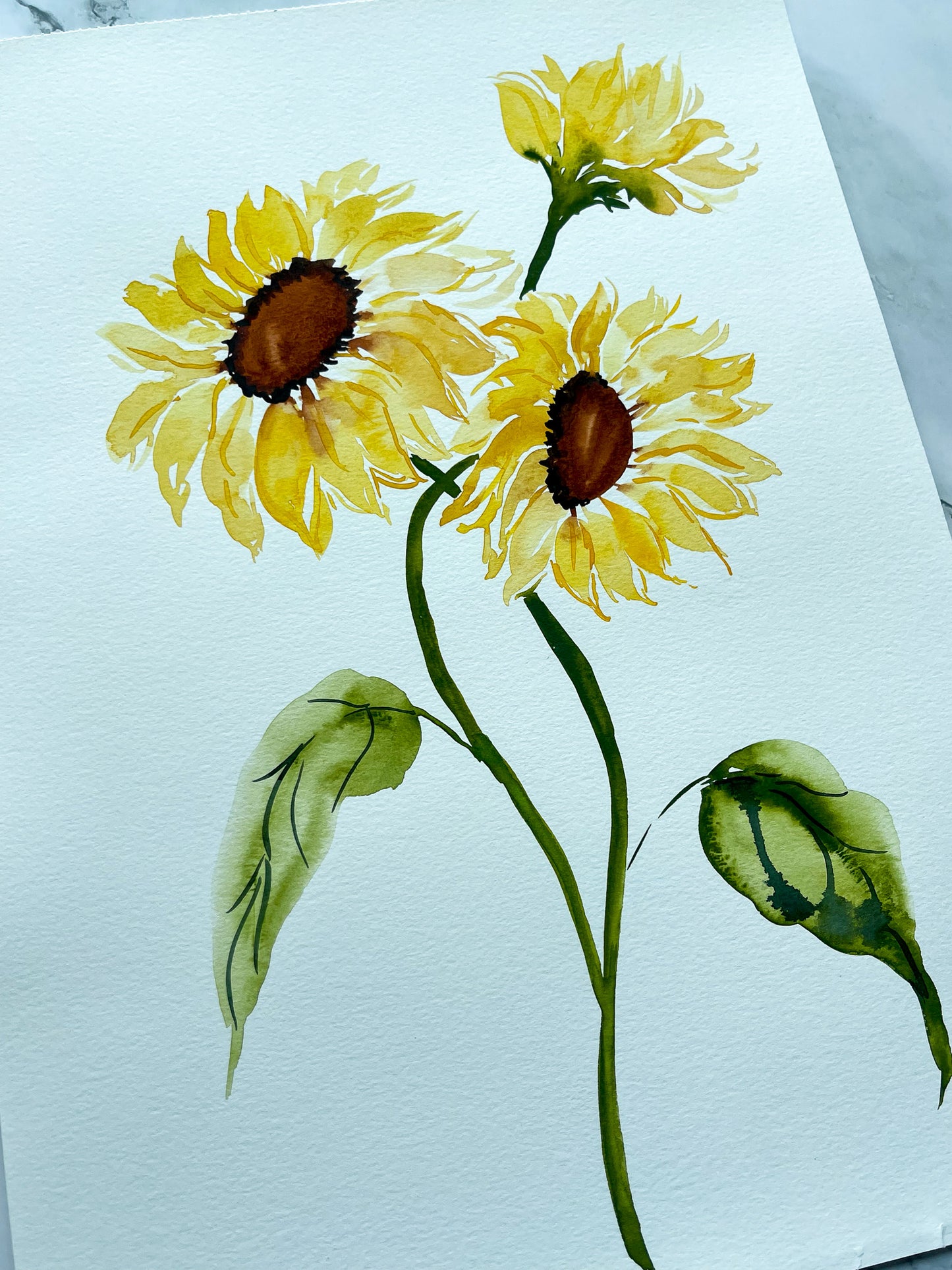 Sunflowers Watercolor Fine Art Print