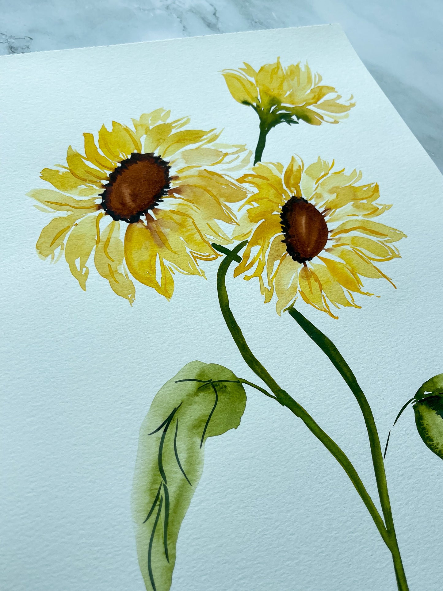 Sunflowers Watercolor Fine Art Print