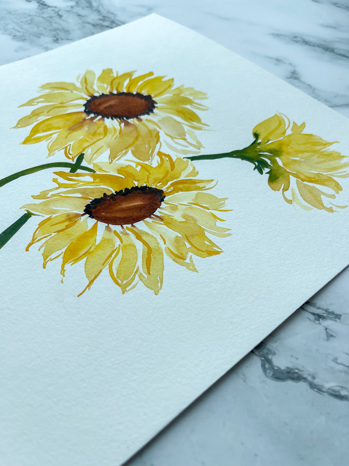 Sunflowers Watercolor Fine Art Print