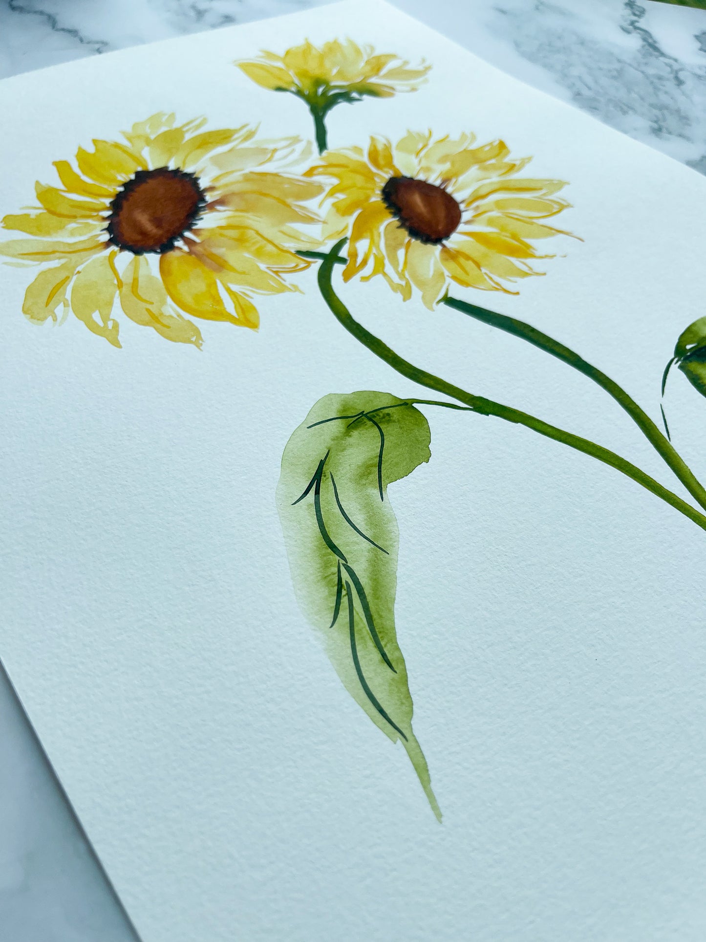 Sunflowers Watercolor Fine Art Print