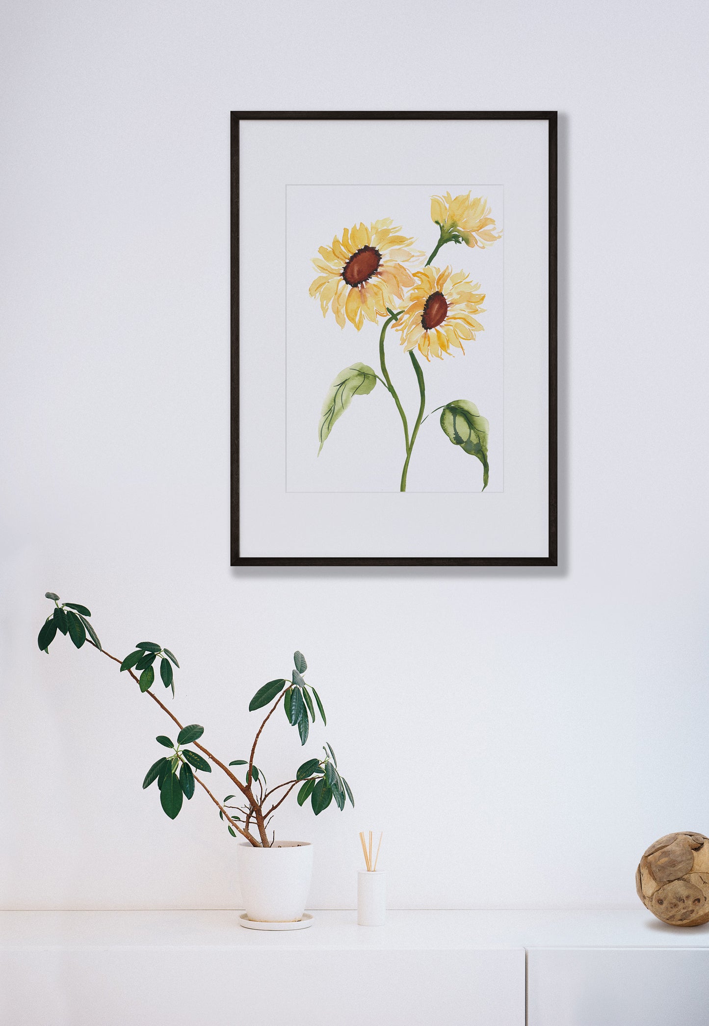 Sunflowers Watercolor Fine Art Print