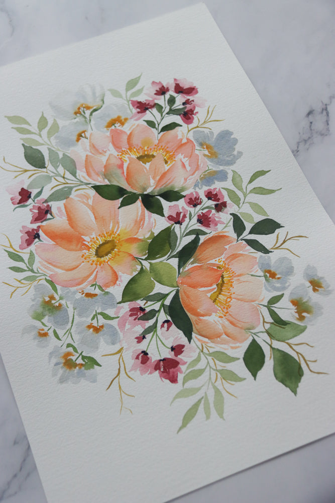 "Peachy Bliss" Original Watercolor Artwork