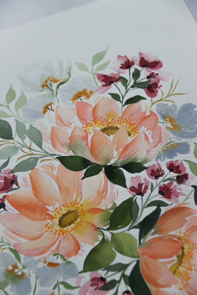 "Peachy Bliss" Original Watercolor Artwork