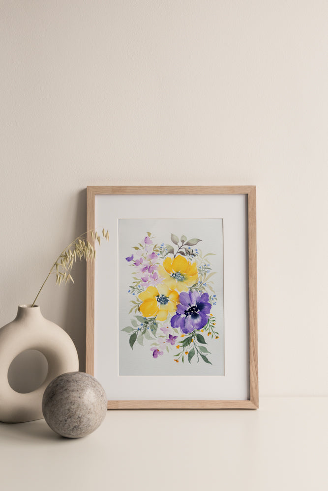 "Purple and Yellow Serenade" Original Watercolor Artwork