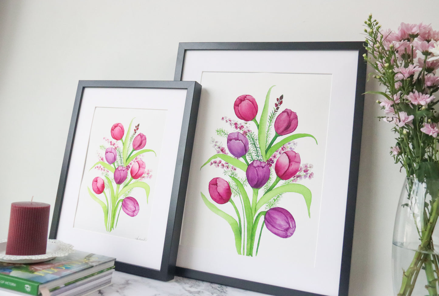 NEW! Pink and Purple Tulips Fine Art Print